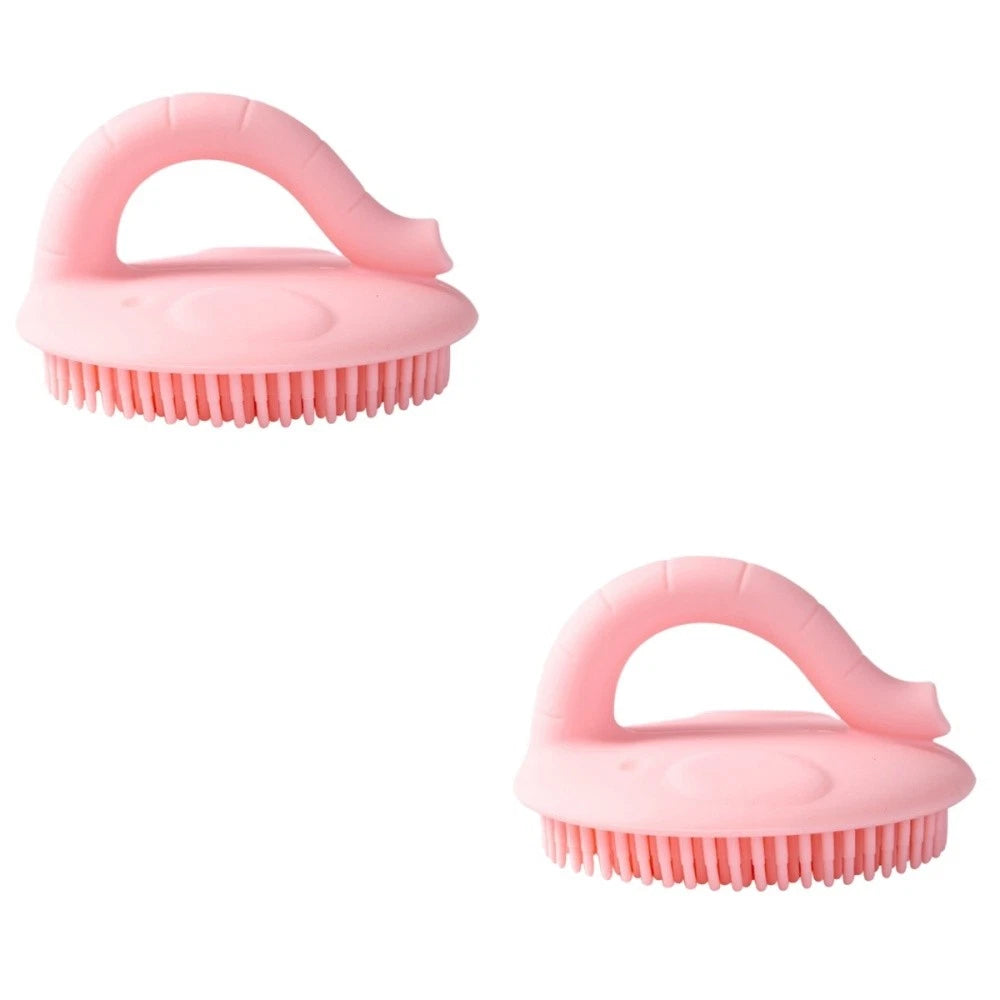2 pcs Baby Bath Brush Silicone Handheld Infants Shower Brush Portable Bath