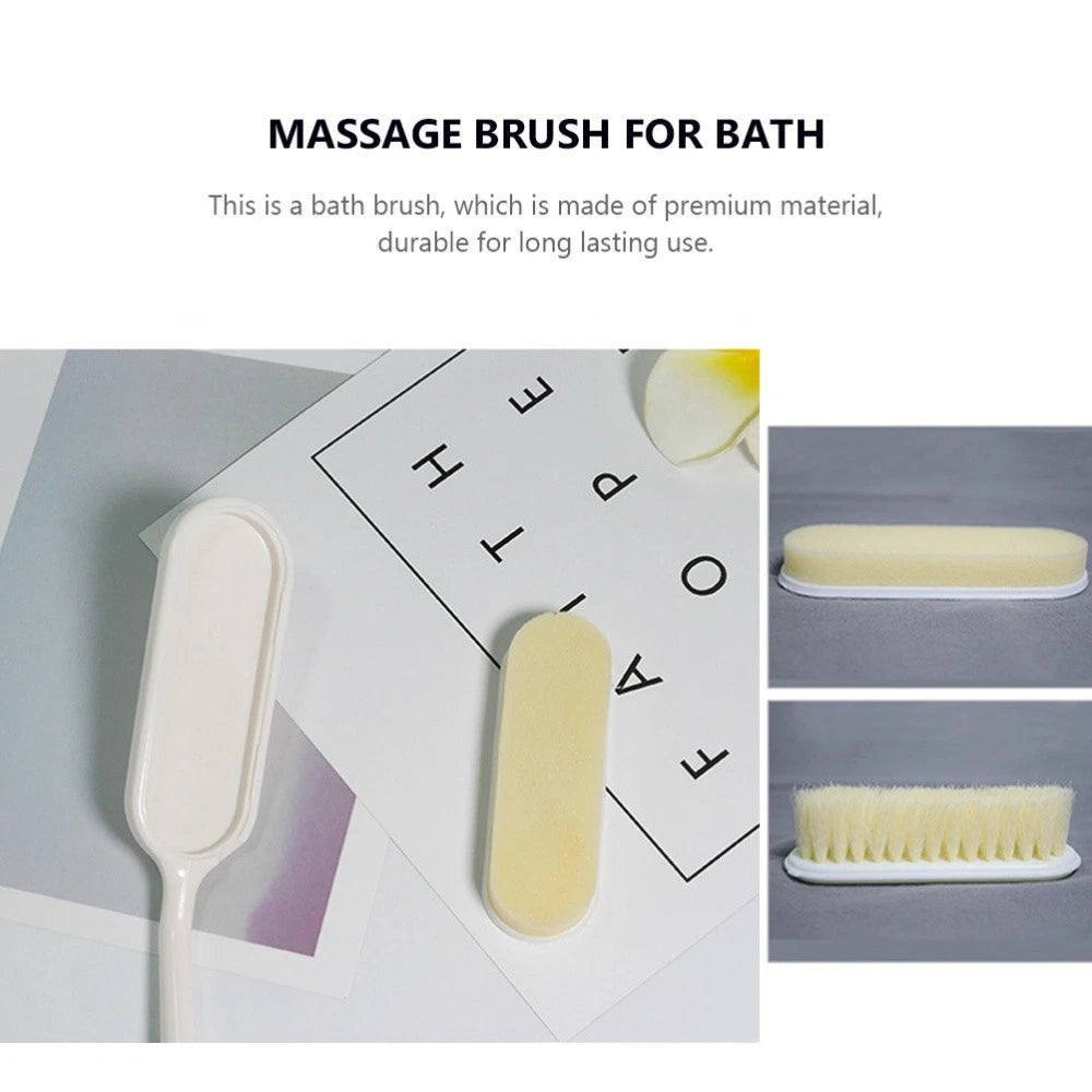2 Pcs Long-handled Bath Scrubber Child Exfoliating Body Shower Brush