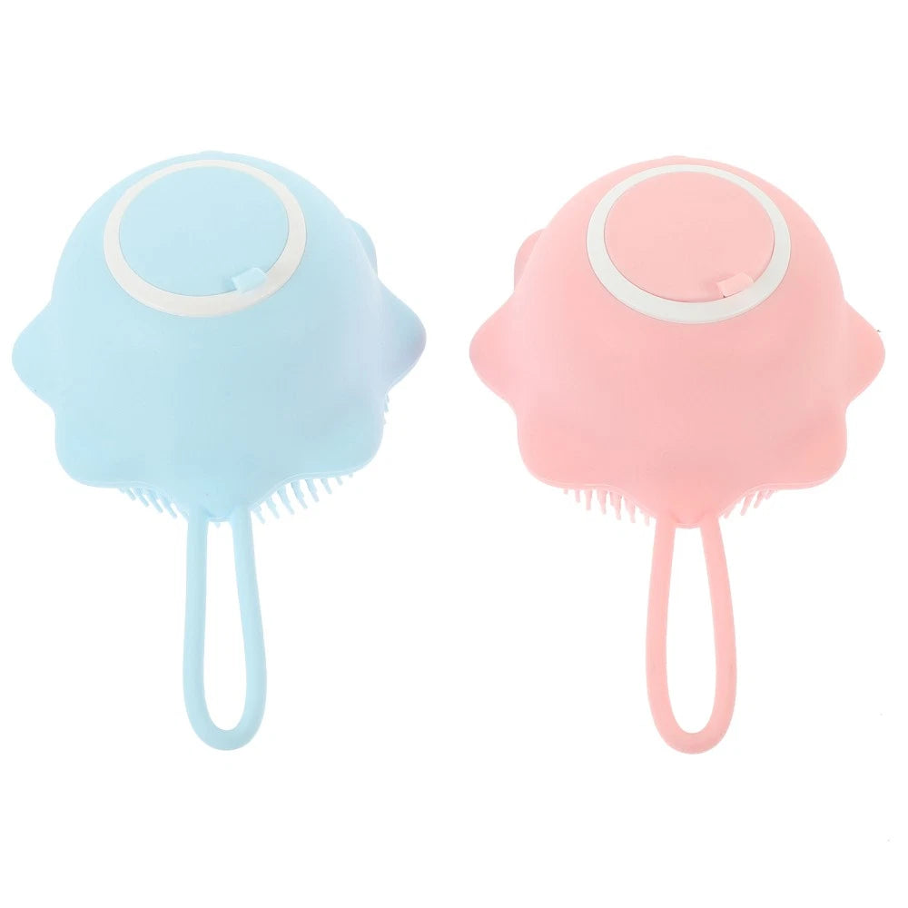 2 Pcs Bath Brush Child Baby Multi-functional Exfoliating Silicone Scrubbers