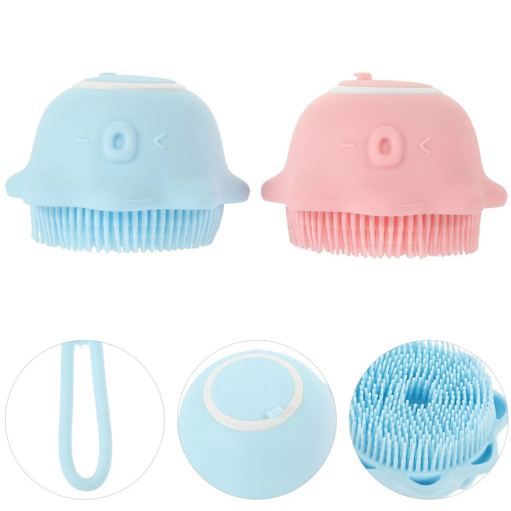 2 Pcs Bath Brush Child Multi-functional Exfoliating Scrubber Silicone