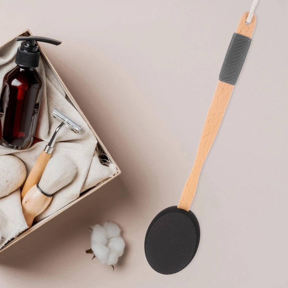 Wooden Handle EVA Bath Brush Man Scrubber Cream Applicator