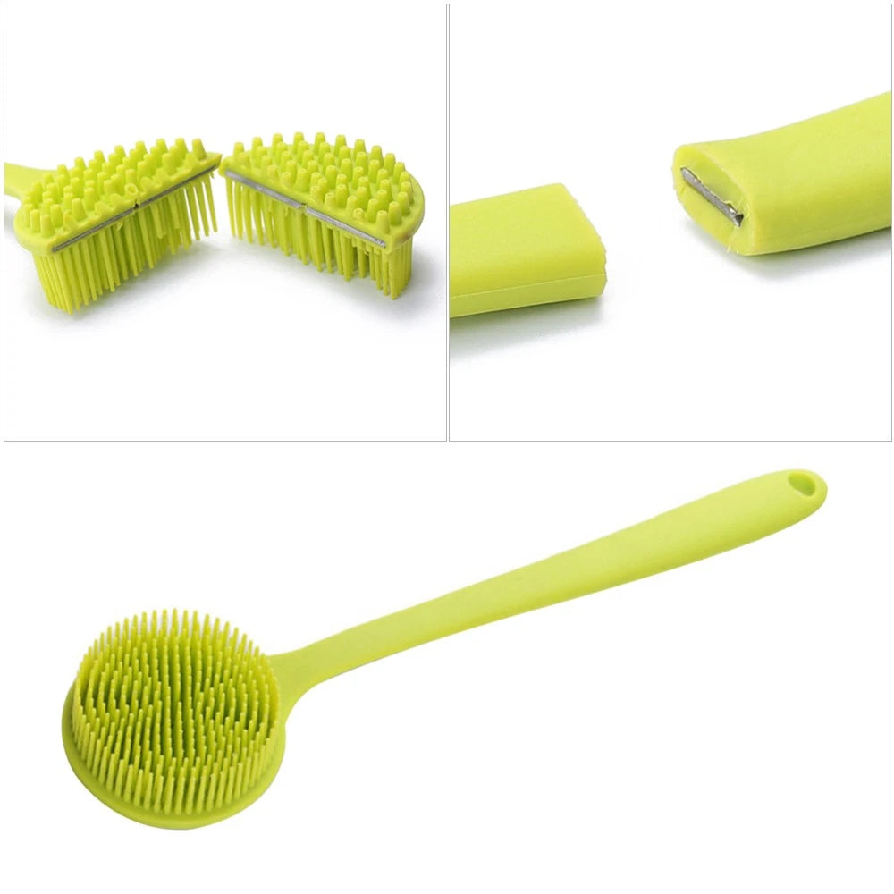 2 PCS Bath Brush Man Silicone Body Scrubber Exfoliator Back for Shower