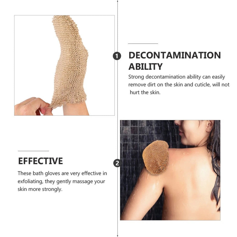 2Pcs Bath Glove Exfoliating Body Scrub Mitts for Deep