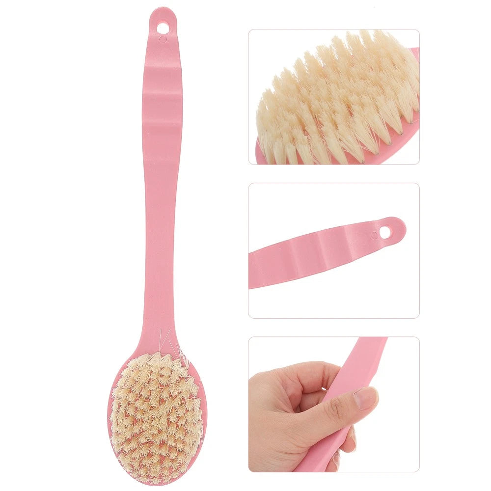34 cm Long Handle Bath Brush Soft Bristle Back Scrubber for Shower Bathing