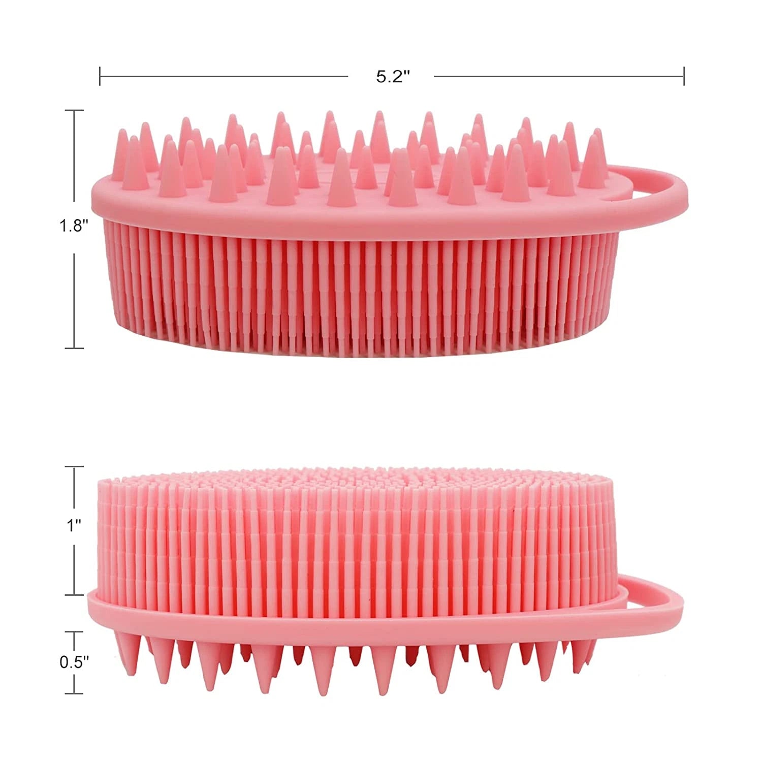 Upgrade 2 in 1 Bath and Shampoo Body Brush, Silicone Exfoliating Body Scrubber f