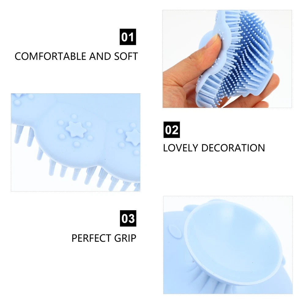 2 Count Baby Bath Brush Child Kid Scrubber Infant Silicone Shower
