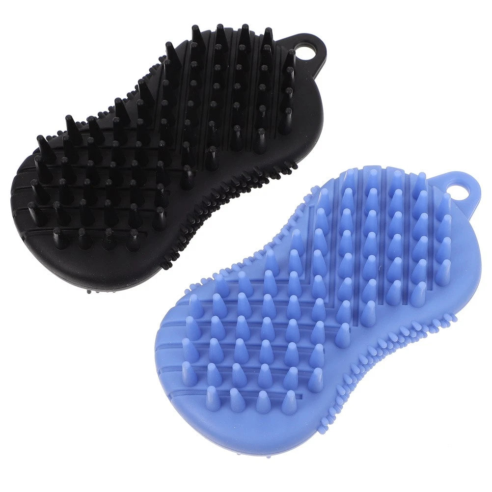 2 Pcs Silicone Bath Scrubber for Body Massage Cleaning