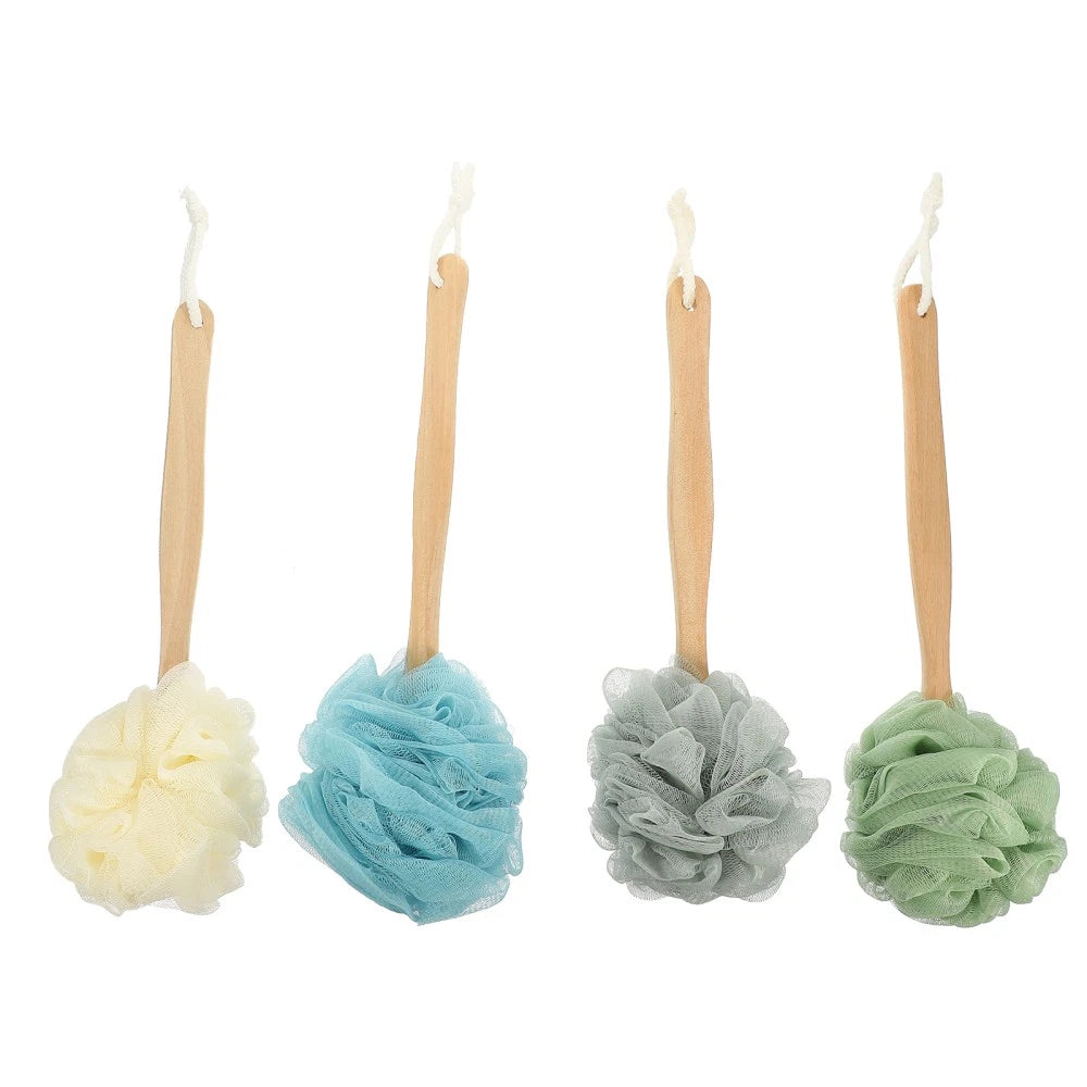 4 Pcs Bath Brush Rubs Back Scrubber with Handle Shower