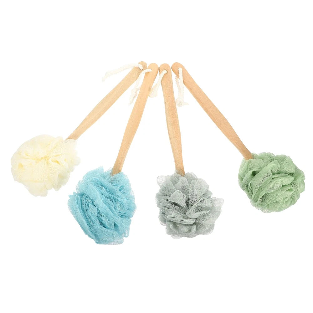 4 Pcs Bath Brush Rubs Back Scrubber with Handle Shower