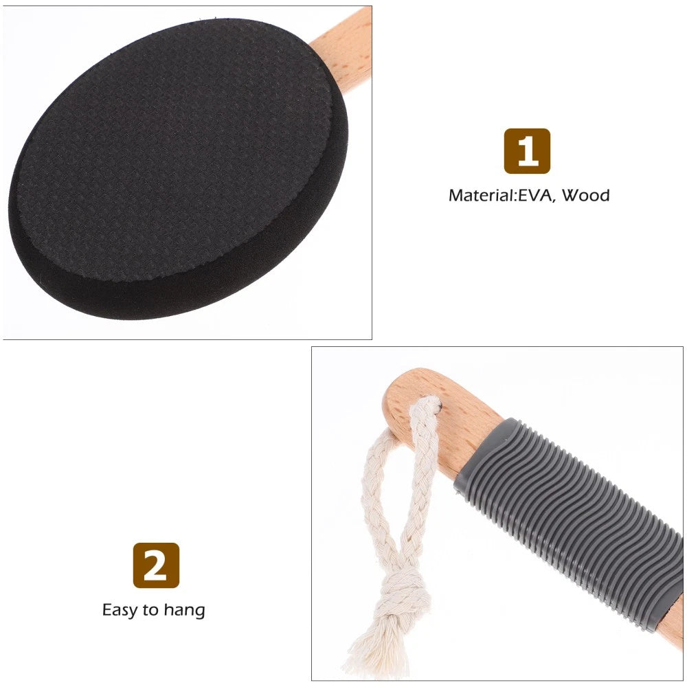 Wooden Handle EVA Bath Brush Man Scrubber Cream Applicator