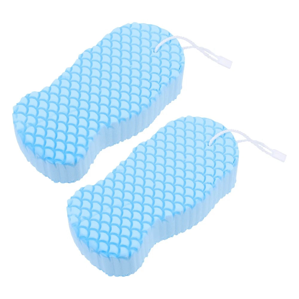 2 Pack Baby Bath Sponge Man Toddler Back Scrub Brush Cleaning Scrubber Bathing