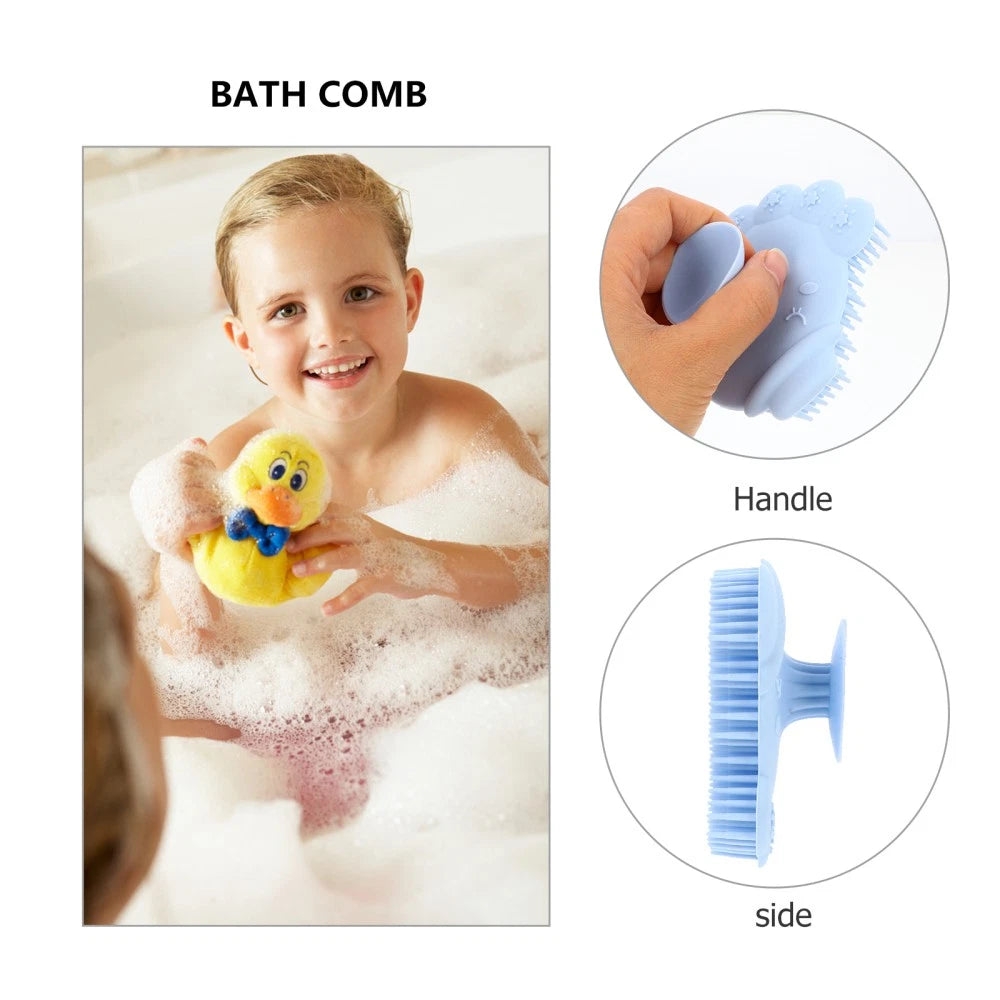 2 Count Baby Bath Brush Child Kid Scrubber Infant Silicone Shower