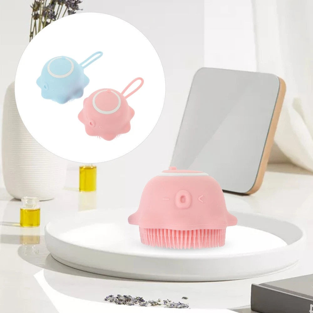 2 Pcs Bath Brush Child Baby Multi-functional Exfoliating Silicone Scrubbers