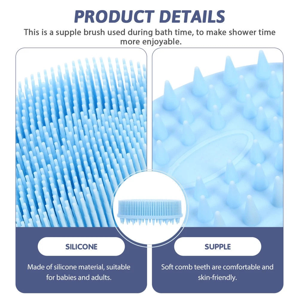 2 PCS Silicone Bath Brush Baby Body Brushes for Shower Scrubber Shampoo Massage