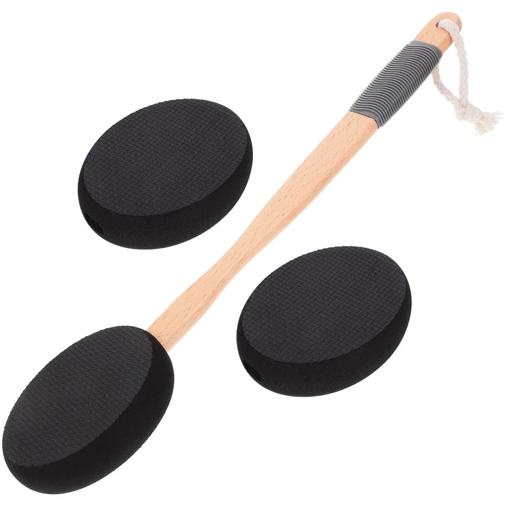 Wooden Handle EVA Bath Brush Man Scrubber Cream Applicator