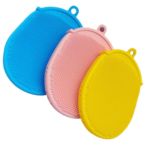 3 Pcs Bath Brush Body Scrubber Silicone Back Exfoliator Exfoliating Tool for