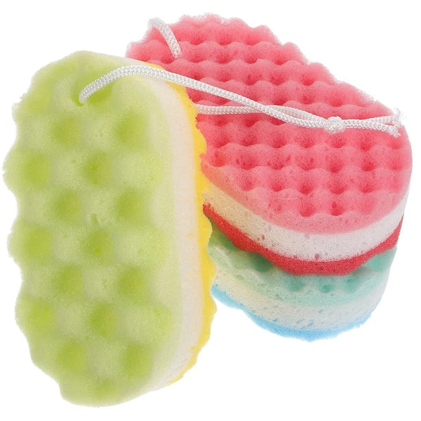 3 Pcs Bath Sponge Child Man Scrubbing Sponges Shower Scrubber for Body