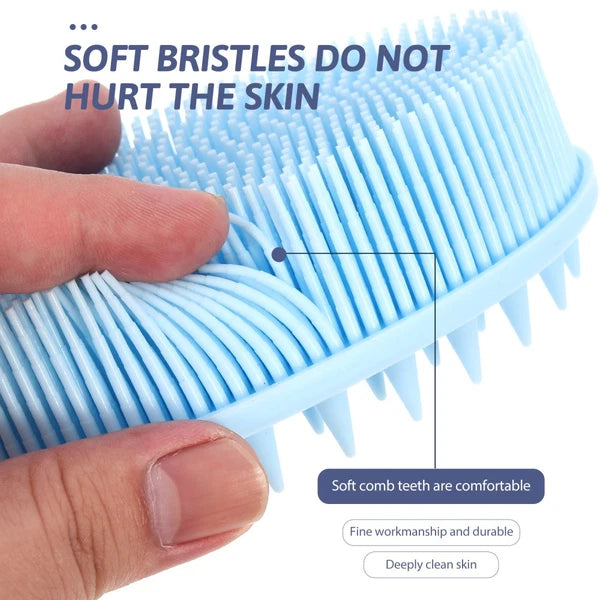 2 PCS Silicone Bath Brush Baby Body Brushes for Shower Scrubber Shampoo Massage