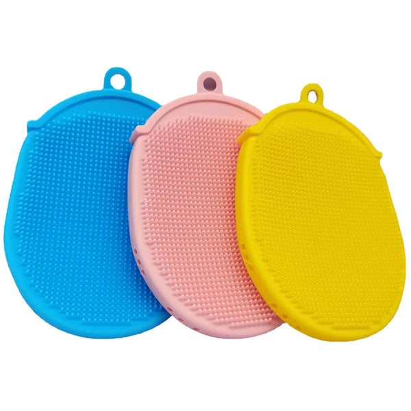 3 Pcs Bath Brush Body Scrubber Silicone Back Exfoliator Exfoliating Tool for