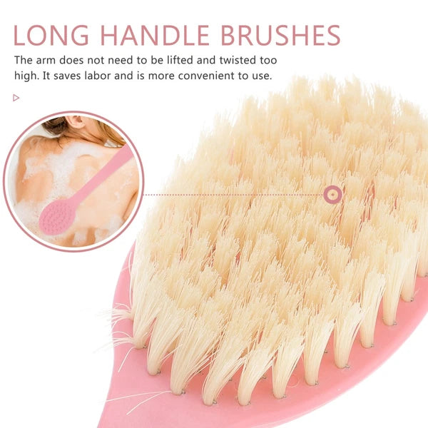 34 cm Long Handle Bath Brush Soft Bristle Back Scrubber for Shower Bathing