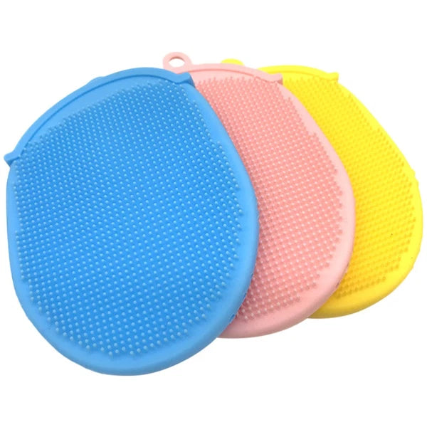 3 Pcs Bath Brush Body Scrubber Silicone Back Exfoliator Exfoliating Tool for