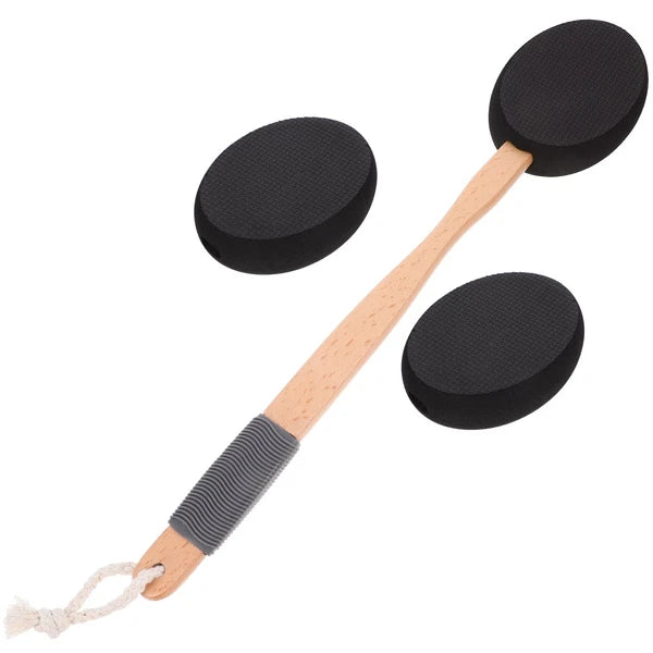 Wooden Handle EVA Bath Brush Man Scrubber Cream Applicator