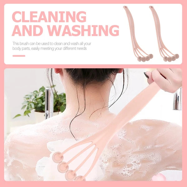 2 Pcs Bath Brush Suit Back Scrubber Shower Body Scrubbers Exfoliating Tool