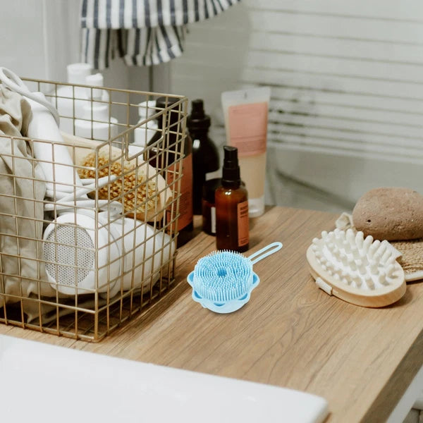 2 Pcs Bath Brush Child Baby Multi-functional Exfoliating Silicone Scrubbers