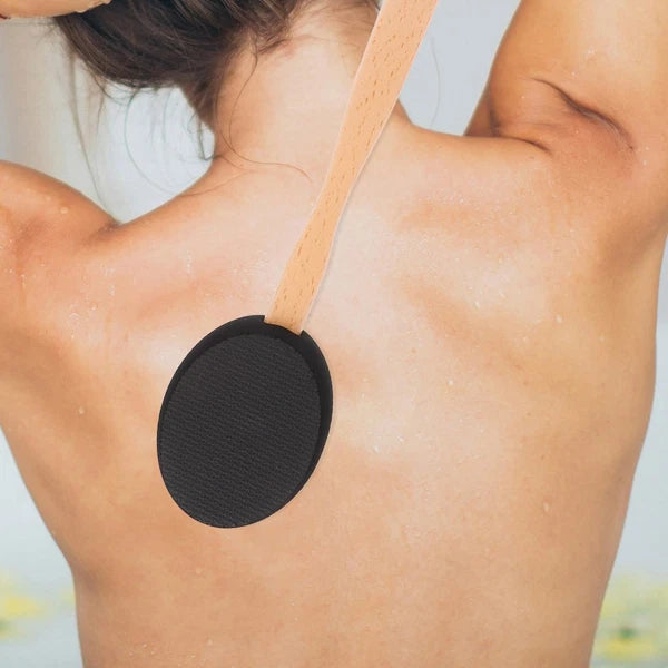 Wooden Handle EVA Bath Brush Man Scrubber Cream Applicator