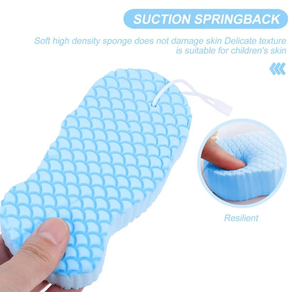 2 Pack Baby Bath Sponge Man Toddler Back Scrub Brush Cleaning Scrubber Bathing