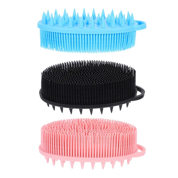 3 Pcs Double-sided Silicone Bath Brush Exfoliating Body Scrubber Face