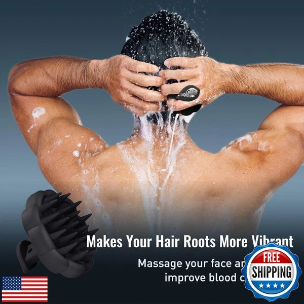 Silicone Body Scrubber Set, Bath Shower Body Brush and Shampoo Brush Scalp Ma