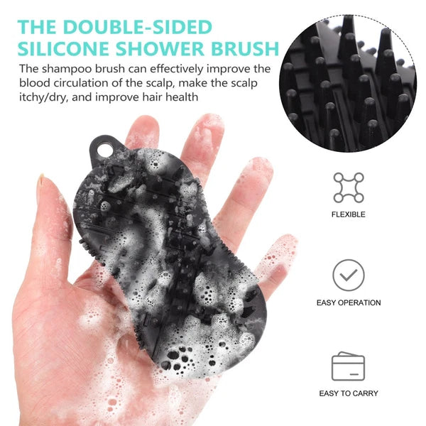 2 Pcs Silicone Bath Scrubber for Body Massage Cleaning