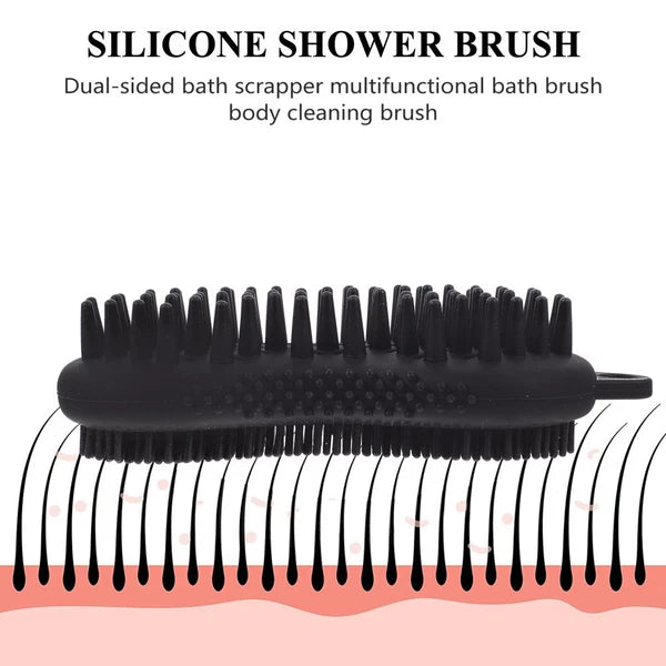 2 Pcs Silicone Bath Scrubber for Body Massage Cleaning