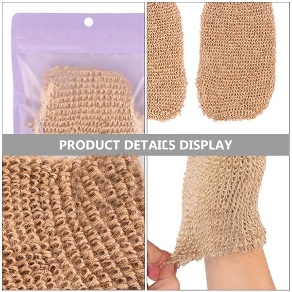2 Pcs Ramie Jute Bath Glove Body Scrub Gloves Exfoliating Mitts for Spa