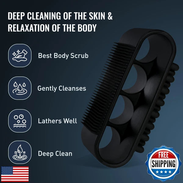 Silicone Body Scrubber Set, Bath Shower Body Brush and Shampoo Brush Scalp Ma