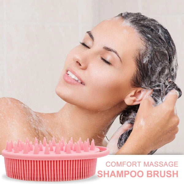 Upgrade 2 in 1 Bath and Shampoo Body Brush, Silicone Exfoliating Body Scrubber f