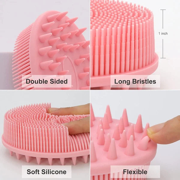 Upgrade 2 in 1 Bath and Shampoo Body Brush, Silicone Exfoliating Body Scrubber f