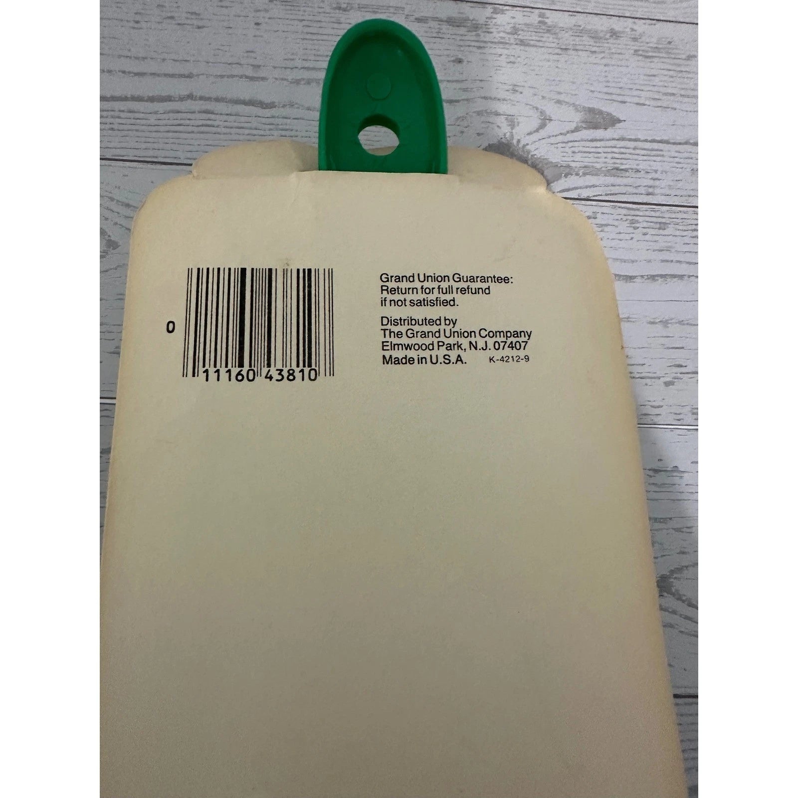 Vintage Grand Union Body Brush Green Long Handle New Old Stock Bath Shower