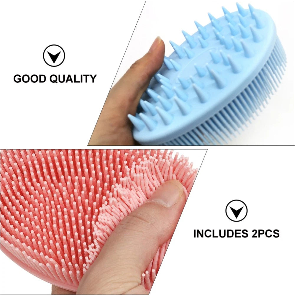 2 Pcs Bath Brush Baby Shower Body Scrubber Multifunctional Double-sided