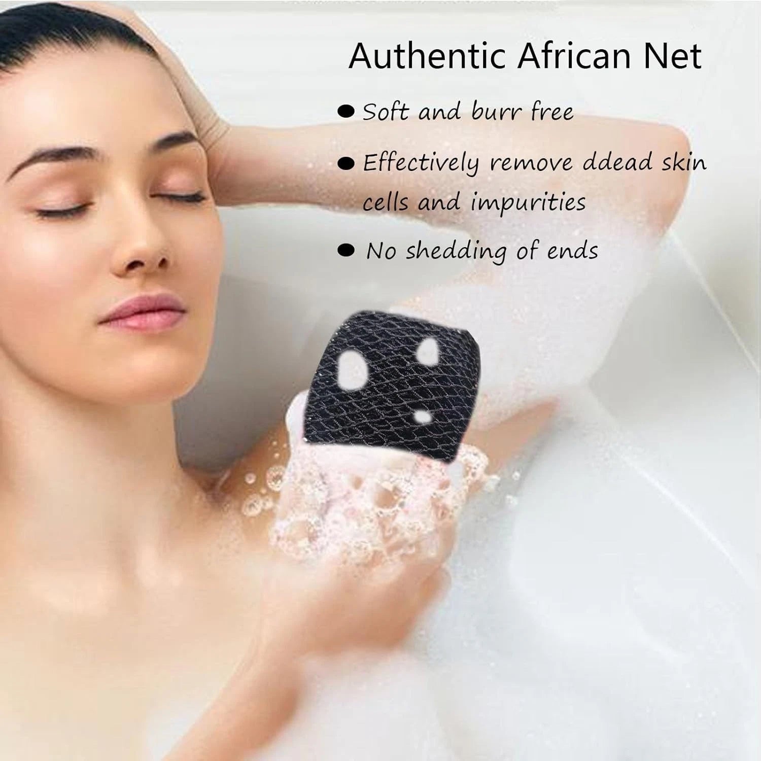 African Net Sponge - Authentic Exfoliating Bath Wash Cloth, Black Owned, Long Bo