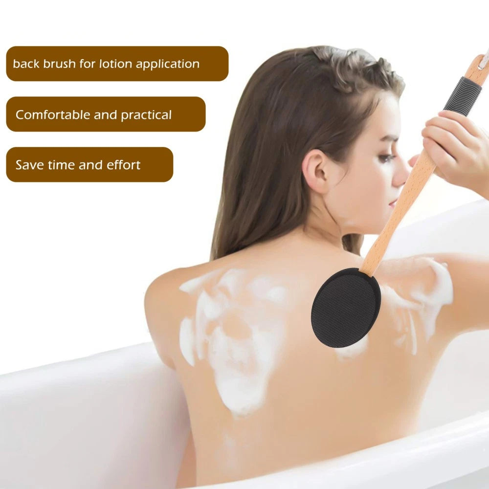 Wooden Handle EVA Bath Brush Man Scrubber Cream Applicator