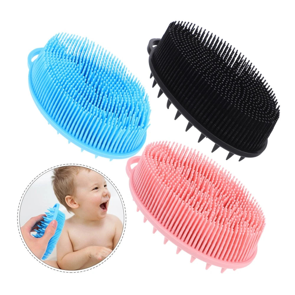 3 Pcs Double-sided Silicone Bath Brush Exfoliating Body Scrubber Face