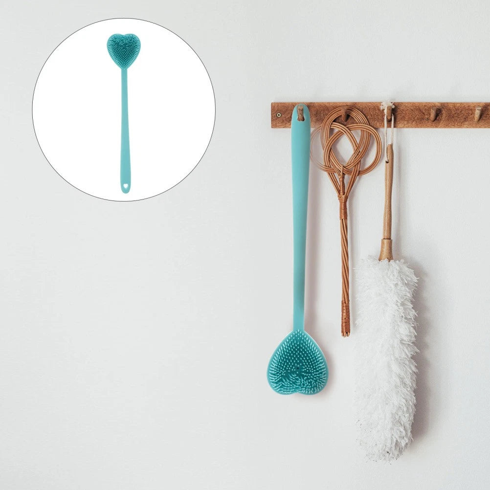 Heart-shaped Bath Brush Man Long Handle Scrubber Silicone Bathing