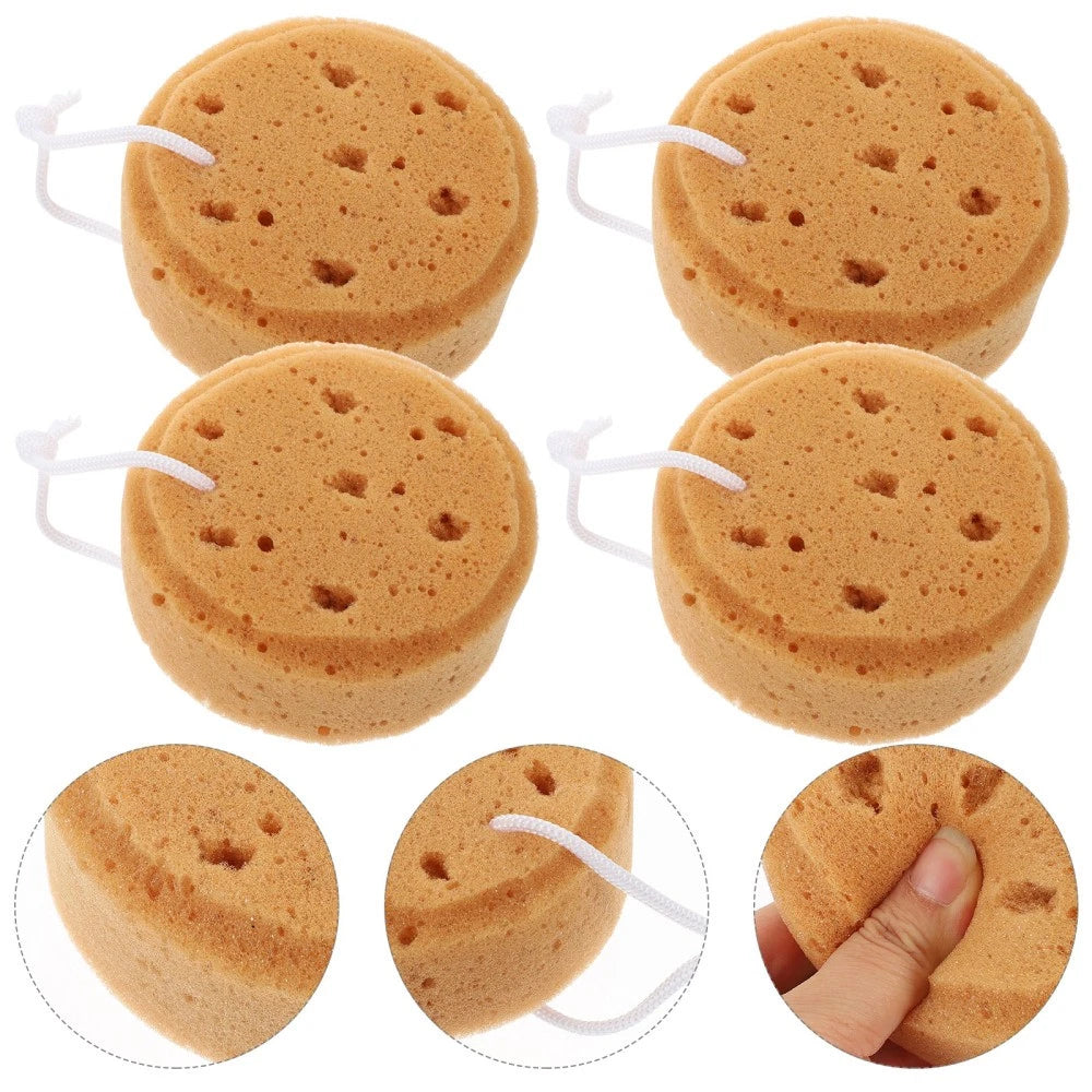 4 Pcs Bath Sponge Children's Bathing Tool Round Brush Skin Exfoliator for Body