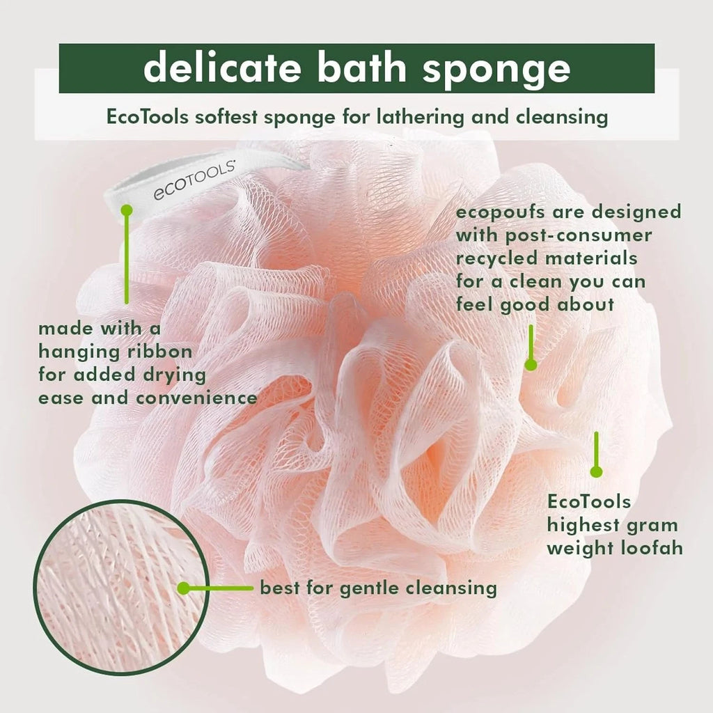 Ecotools Delicate Ecopouf 4 Pack, Loofah Sponge for Bath & Shower, Recycled Nett