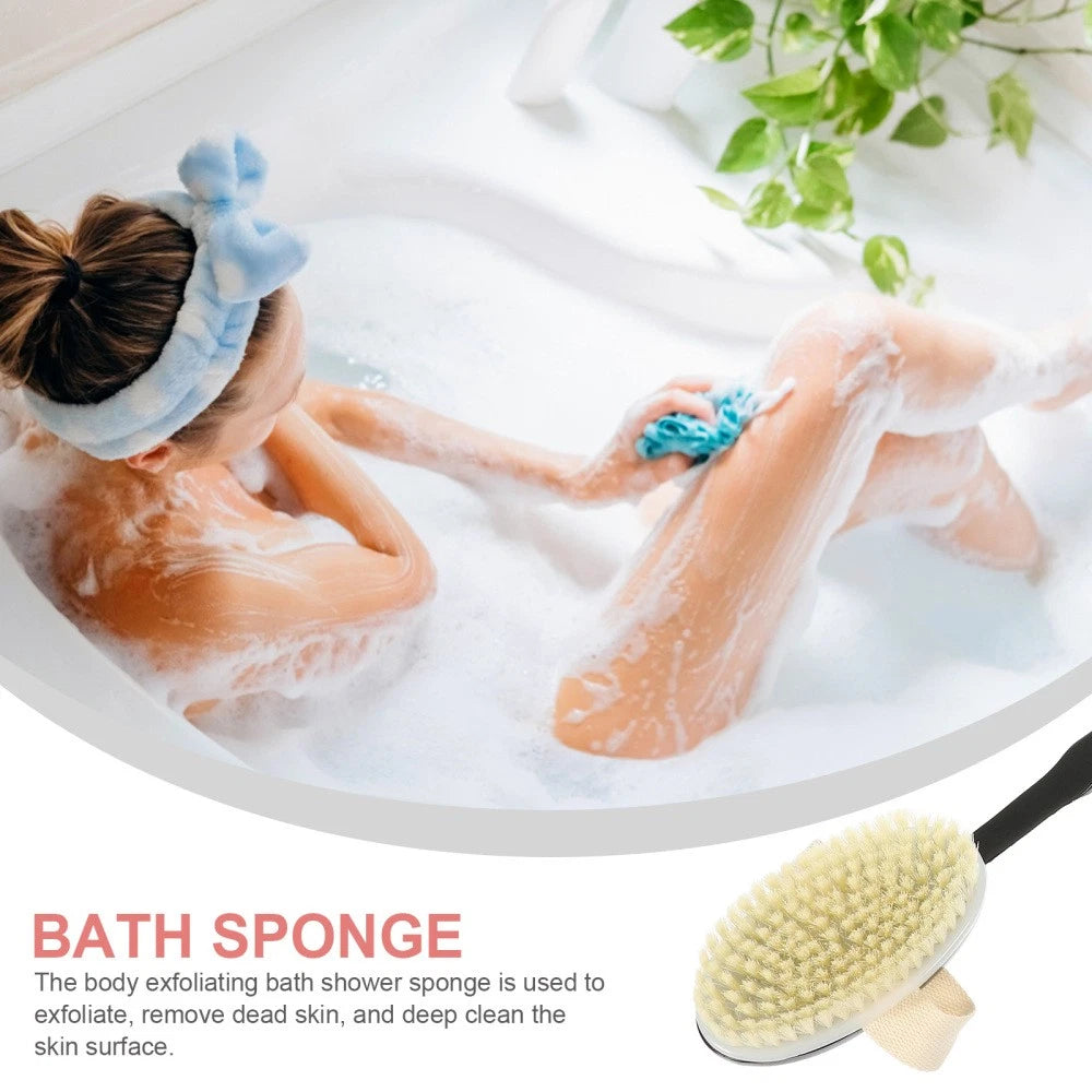 Bend Handle Bath Brush Body Exfoliator for Back Scrubber Shower Men