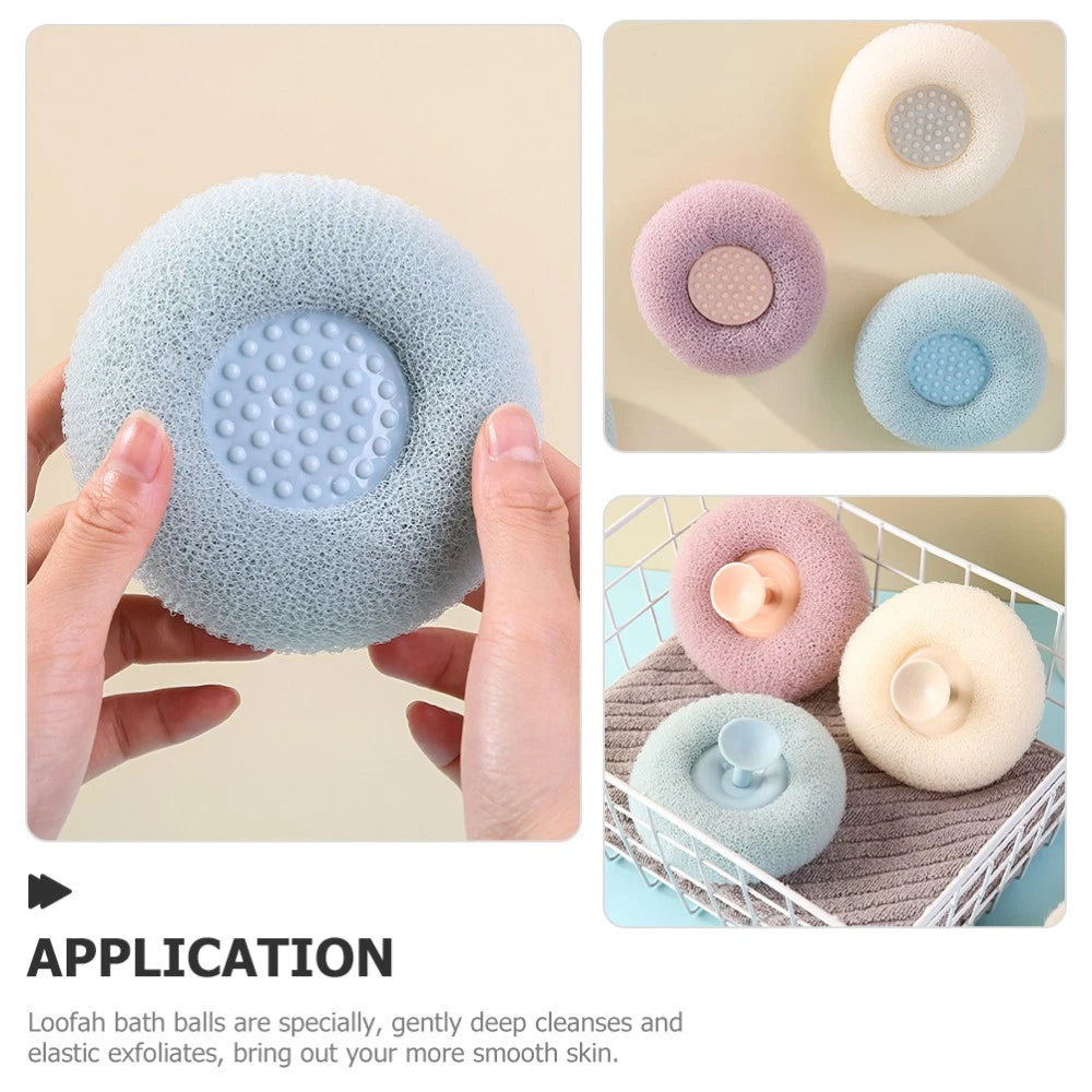 3 Pcs Bath Brush Miss Body Scrubbers Shower Exfoliator Ball Reusable