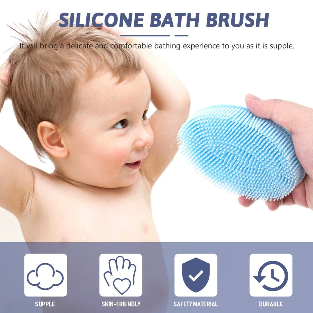 2 Count Silicone Bath Brush Baby Shower Scrubber Massage for Infant