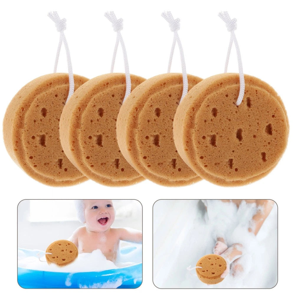4 Pcs Bath Sponge Children's Bathing Tool Round Brush Skin Exfoliator for Body
